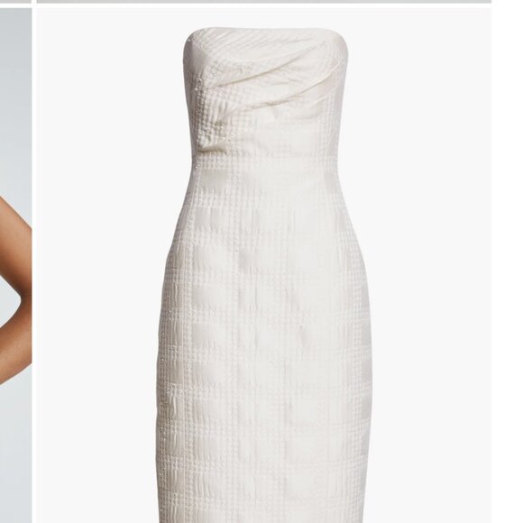 Emilia Wickstead White Lowre Check Tweed Midi Dress US size 6 NWT wedding - Picture 5 of 6